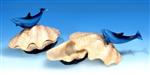 DOLT4046 Dolphin on Clam Shell 2 asst